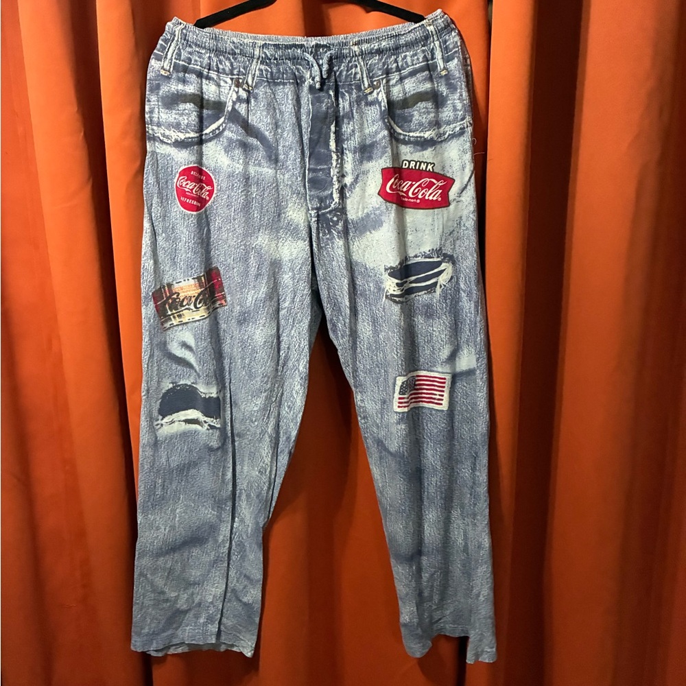 Coca Cola Red and Blue Drawstring Pants.